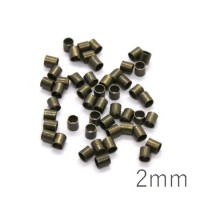 Perles tubes à écraser 2mm bronze x50