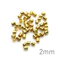 Perles tubes à écraser 2mm doré x50