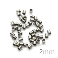 Perles tubes à écraser 2mm vieil argent x50