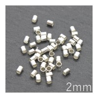 Perles tubes à écraser 2mm argenté x50
