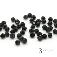 Perles toupies verre cristal 3mm noir x50