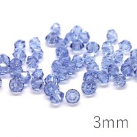 Perles toupies verre cristal 3mm light sapphire x50