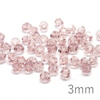Perles toupies verre cristal 3mm light peach x50