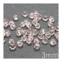 Perles toupies verre cristal 3mm pêche clair x50