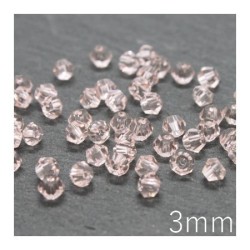 Perles toupies verre cristal 3mm pêche clair x50