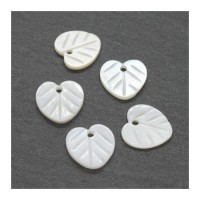 Perle breloque feuille en nacre 10mm x5