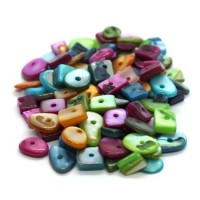 Assortiment perles chips de nacre multicolores 20g