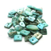 Perles chips de nacre assortiment aquamarine 10g