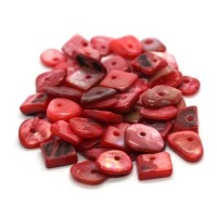 Perles chips de nacre assortiment rose foncé 10g