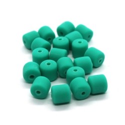 Perles fimo tonneau 6mm vert menthe x20
