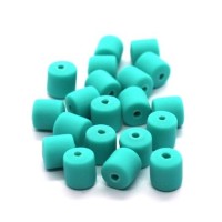 Perles fimo tonneau 6mm bleu turquoise x20