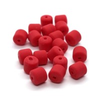 Perles fimo tonneau 6mm rouge x20