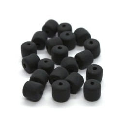 Perles fimo tonneau 6mm noir x20