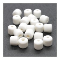 Perles fimo tonneau 6mm blanc x20