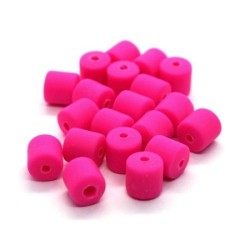 Perles fimo tonneau 6mm rose vif x20