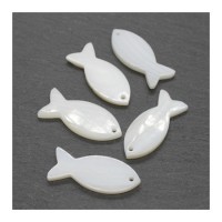 Perles breloques poisson en nacre 24mm x5