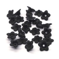 Perles fleurs lucite acrylique 10mm noir x25