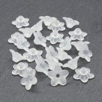 Perles fleurs lucite acrylique 10mm blanc x25