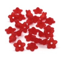 Perles fleurs lucite acrylique 10mm rouge x25