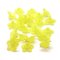 Perles fleurs lucite acrylique 10mm jaune x25