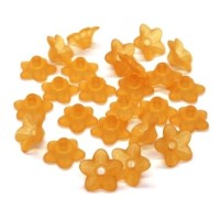 Perles fleurs lucite acrylique 10mm orange x25