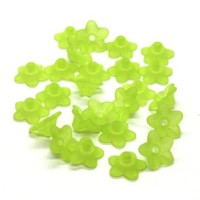 Perles fleurs lucite acrylique 10mm vert x25
