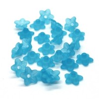 Perles fleurs lucite acrylique 10mm turquoise x25