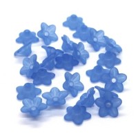Perles fleurs lucite acrylique 10mm bleu x25