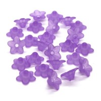 Perles fleurs lucite acrylique 10mm mauve x25