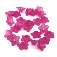 Perles fleurs lucite acrylique 10mm fuchsia x25