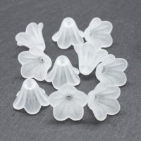 Perles fleurs lucite acrylique 14mm blanc x10