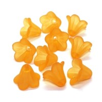 Perles fleurs lucite acrylique 14mm orange x10