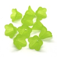 Perles fleurs lucite acrylique 14mm vert x10