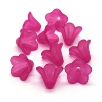 Perles fleurs lucite acrylique 14mm fuchsia x10