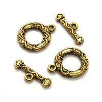 Fermoir toggle doré 13mm x2