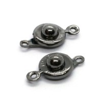 2 Fermoirs pression 9mm gunmetal