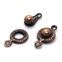 2 Fermoirs pression 9mm cuivre