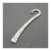 Petit support marque page 62mm motif fleurs argent vieilli