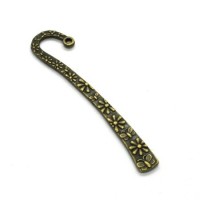Petit support marque page 62mm motif fleurs bronze