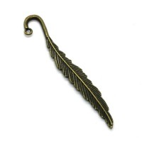 Support marque page plume 80mm bronze