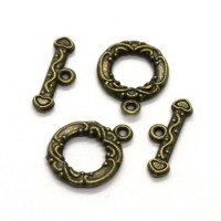 Fermoir toggle bronze 13mm x2