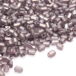 10g mini perles rocailles tube 2mm mauve clair silver lined