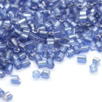 10g mini perles rocailles tube 2mm bleuet silver lined