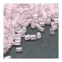 Mini perles rocailles tube 2mm rose clair