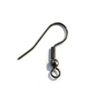 5 paires crochets boucles d'oreilles américaines gunmetal