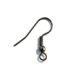 5 paires crochets boucles d'oreilles américaines gunmetal