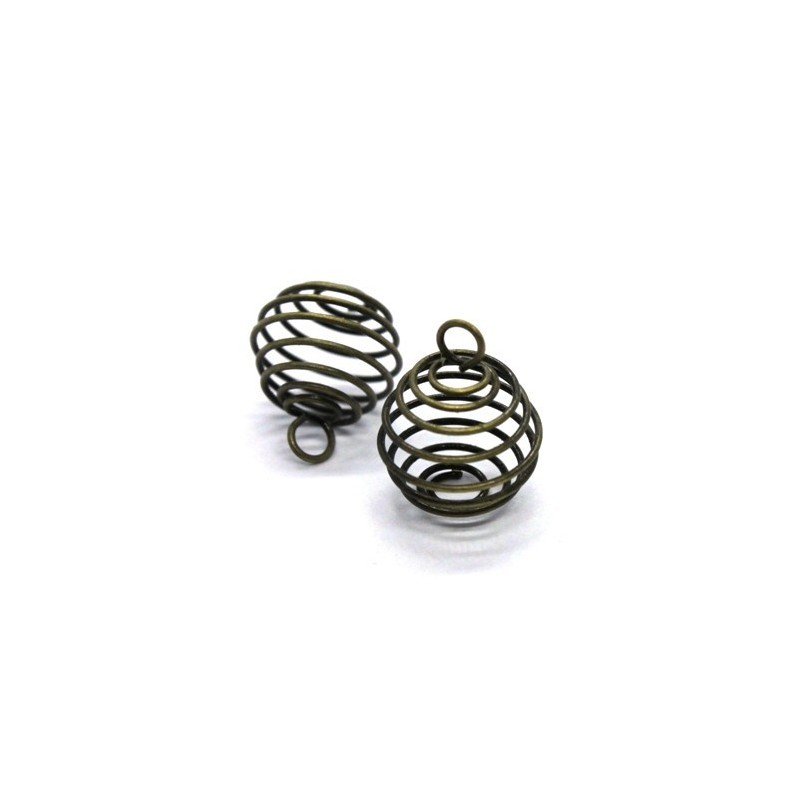 Lot De 2 Pendentifs Cage Bille Argent + 2 Chaînes - Acier Inoxydable - Symbole Couple