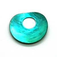 Pendentif rond en nacre jade 38mm