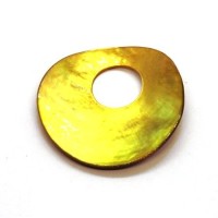 Pendentif rond en nacre jaune 38mm