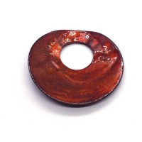 Pendentif rond en nacre marron 38mm